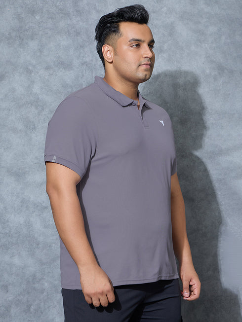 Men Plus Size Solid Polo T-shirt with MATPIQ
