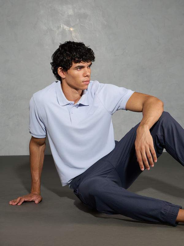 Men Solid Slim Fit Polo T-shirt with MATPIQ