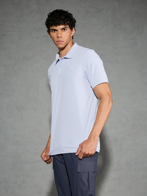 Men Solid Slim Fit Polo T-shirt with MATPIQ