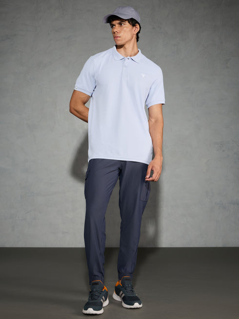Men Solid Slim Fit Polo T-shirt with MATPIQ
