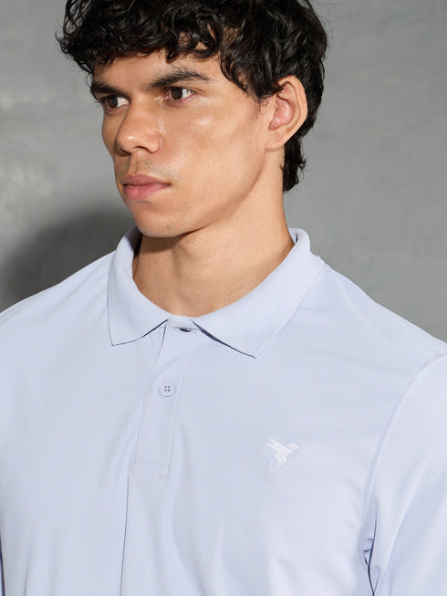 Men Solid Slim Fit Polo T-shirt with MATPIQ