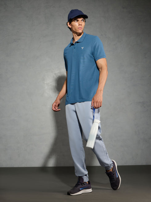 Men Solid Slim Fit Polo T-shirt with MATPIQ