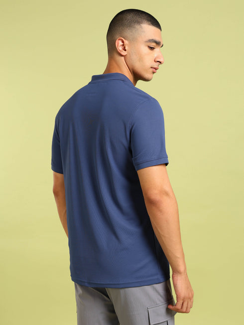 Men Solid Slim Fit Polo T-shirt with MATPIQ