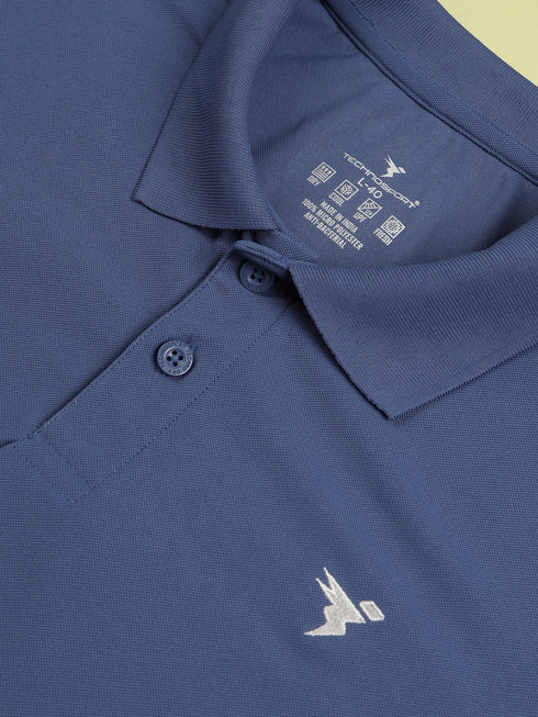 Men Solid Slim Fit Polo T-shirt with MATPIQ
