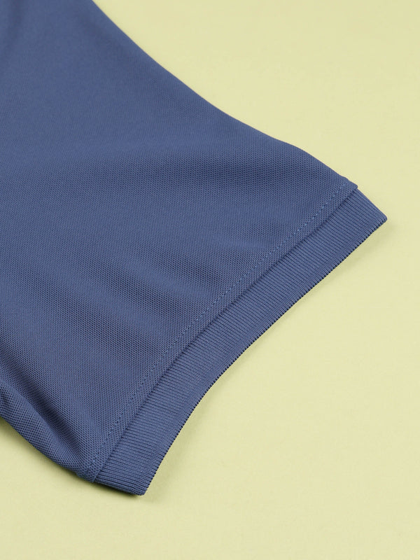 Men Solid Slim Fit Polo T-shirt with MATPIQ