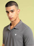 Men Solid Slim Fit Polo T-shirt with MATPIQ