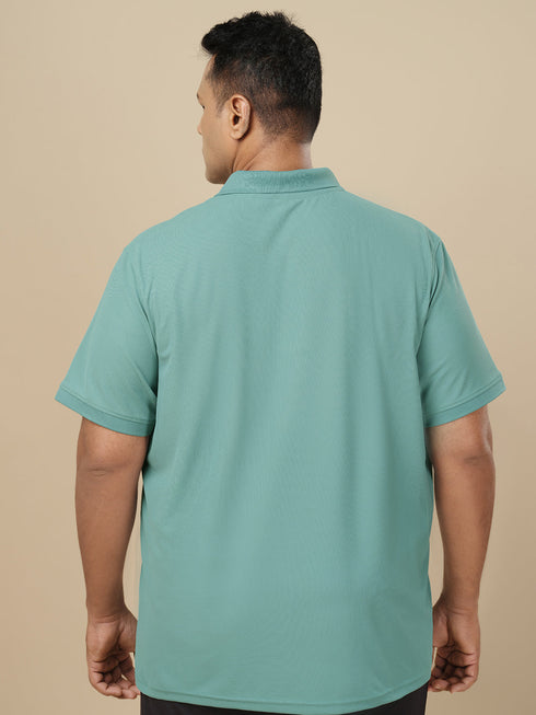 Men Plus Size Solid Polo T-shirt with MATPIQ