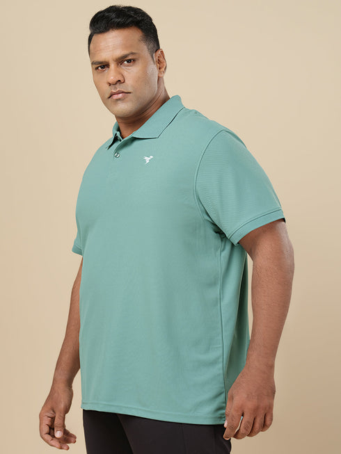 Men Plus Size Solid Polo T-shirt with MATPIQ