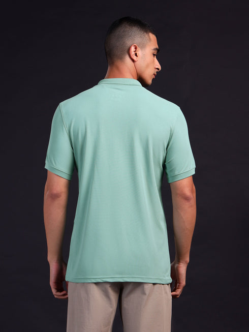Men Solid Slim Fit Polo T-shirt with MATPIQ