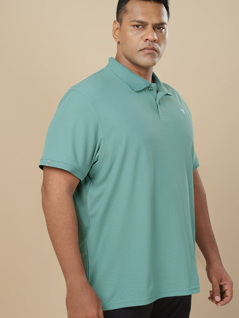Men Plus Size Solid Polo T-shirt with MATPIQ