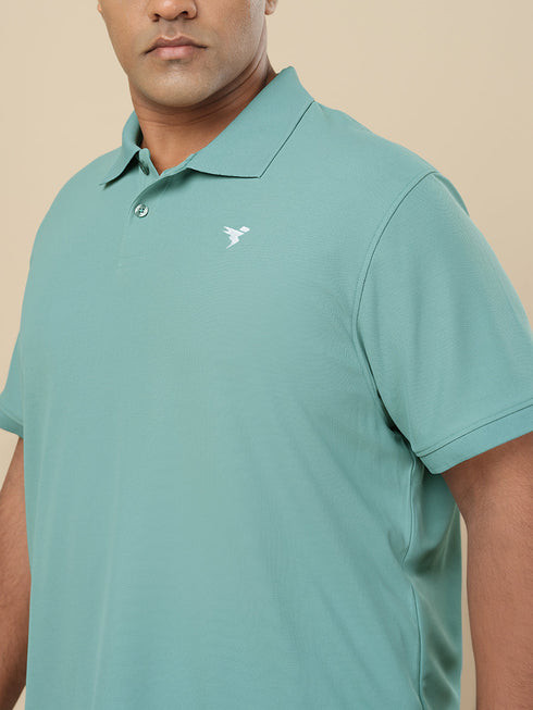 Men Plus Size Solid Polo T-shirt with MATPIQ