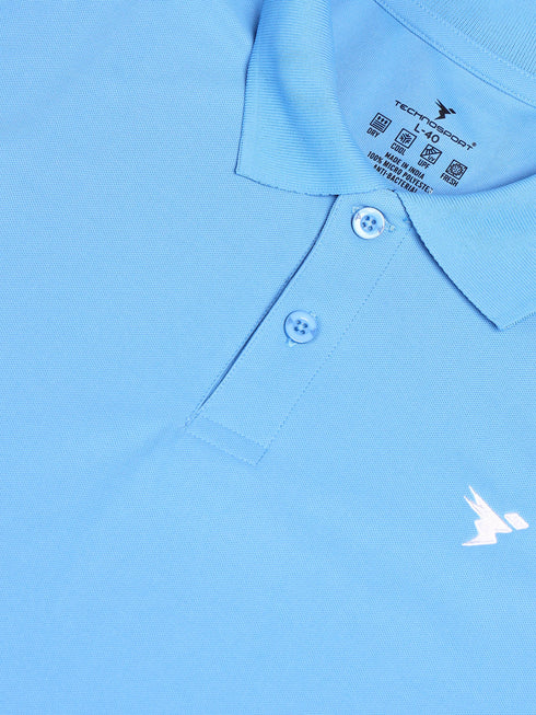 Men Solid Slim Fit Polo T-shirt with MATPIQ