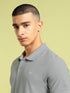 Men Solid Slim Fit Polo T-shirt with MATPIQ