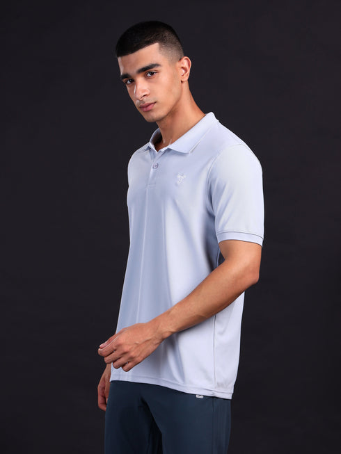 Men Solid Slim Fit Polo T-shirt with MATPIQ