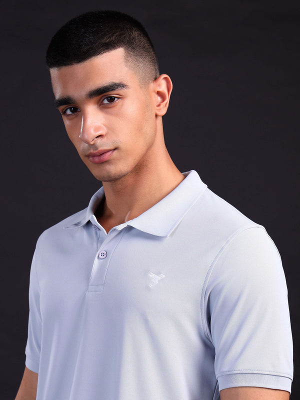 Men Solid Slim Fit Polo T-shirt with MATPIQ