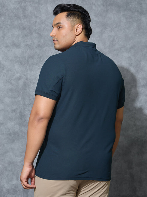 Men Plus Size Solid Polo T-shirt with MATPIQ