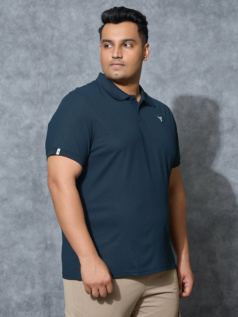 Men Plus Size Solid Polo T-shirt with MATPIQ