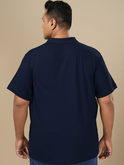 Men Plus Size Solid Polo T-shirt with MATPIQ