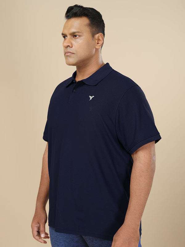 Men Plus Size Solid Polo T-shirt with MATPIQ