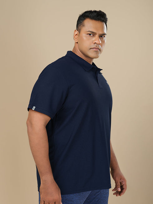 Men Plus Size Solid Polo T-shirt with MATPIQ