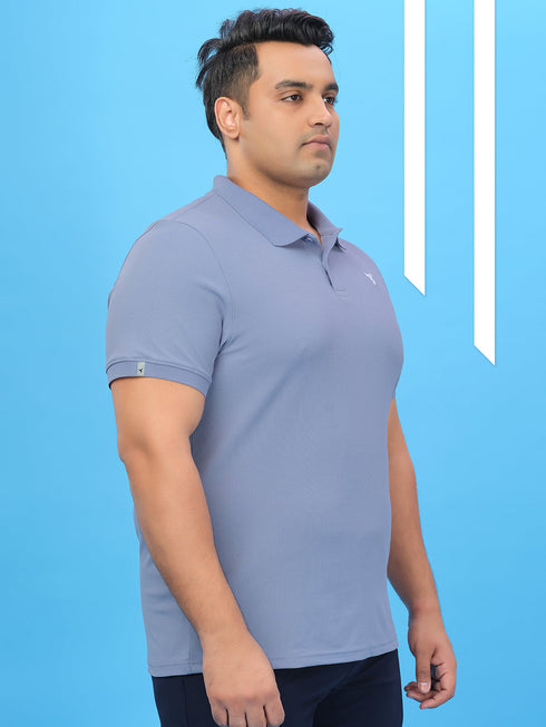 Men Plus Size Solid Polo T-shirt with MATPIQ