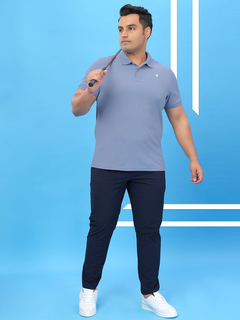 Men Plus Size Solid Polo T-shirt with MATPIQ
