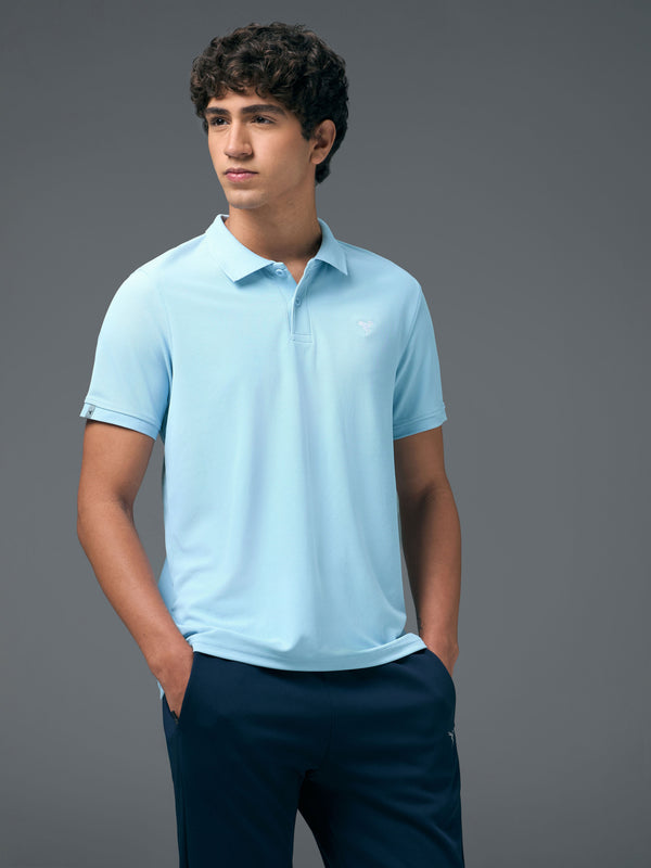 Men Solid Slim Fit Polo T-shirt with MATPIQ