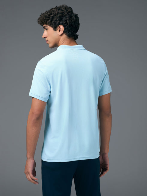 Men Solid Slim Fit Polo T-shirt with MATPIQ