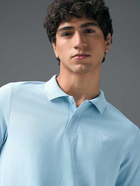 Men Solid Slim Fit Polo T-shirt with MATPIQ