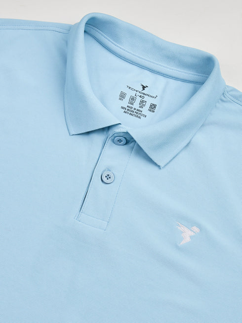 Men Solid Slim Fit Polo T-shirt with MATPIQ