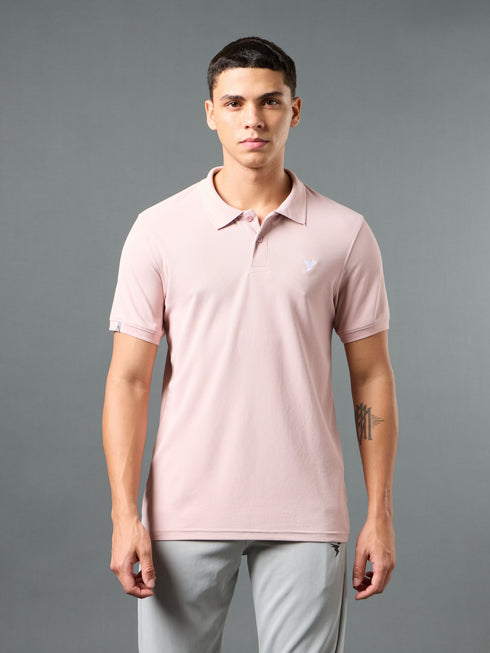 Men Solid Slim Fit Polo T-shirt with MATPIQ