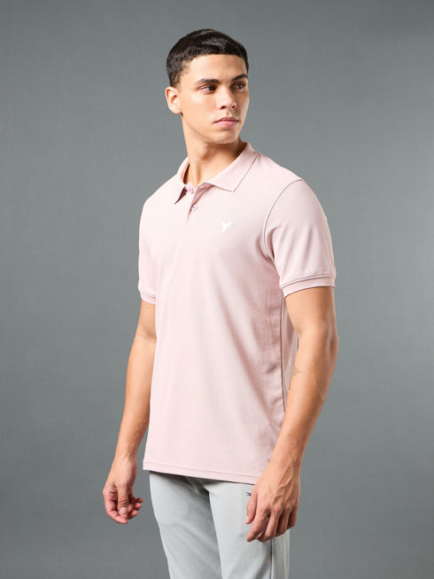 Men Solid Slim Fit Polo T-shirt with MATPIQ