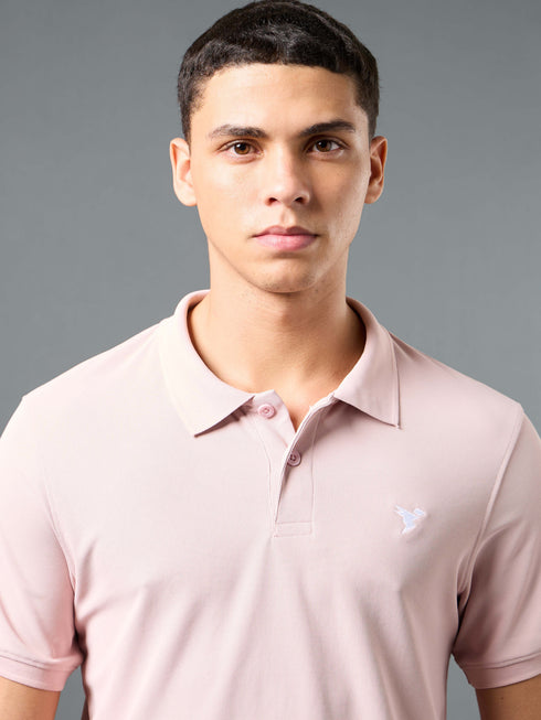 Men Solid Slim Fit Polo T-shirt with MATPIQ
