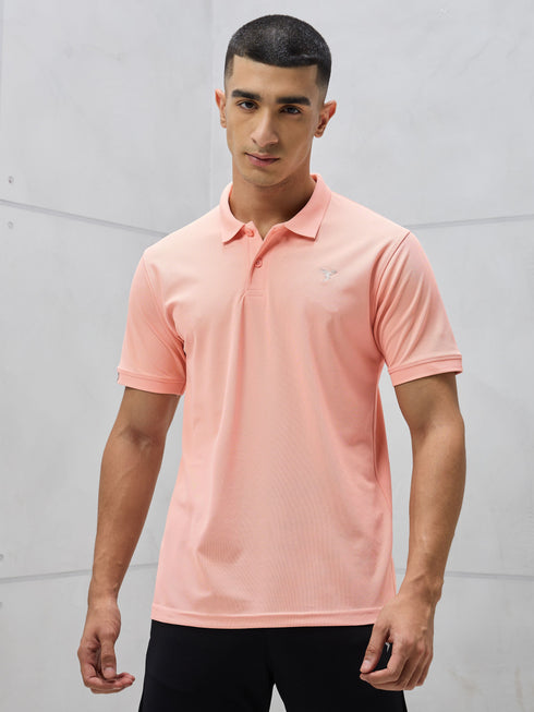 Men Solid Slim Fit Polo T-shirt with MATPIQ