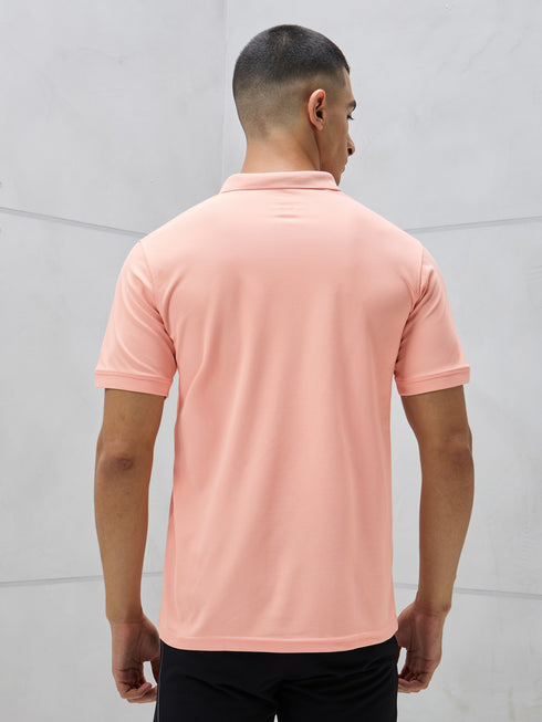 Men Solid Slim Fit Polo T-shirt with MATPIQ