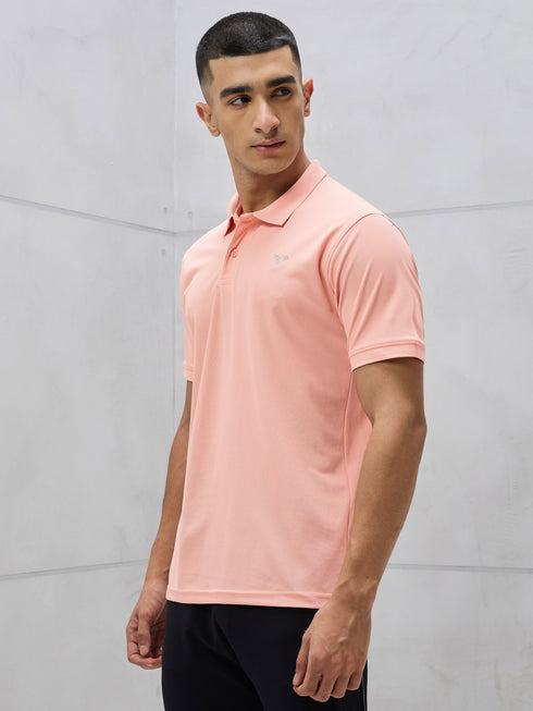 Men Solid Slim Fit Polo T-shirt with MATPIQ