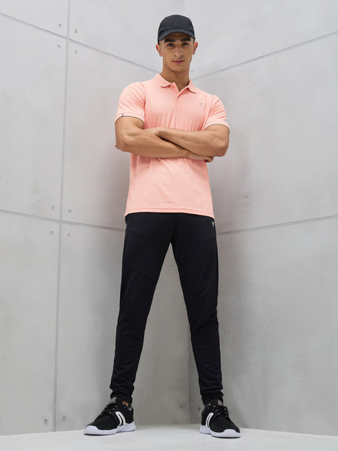 Men Solid Slim Fit Polo T-shirt with MATPIQ