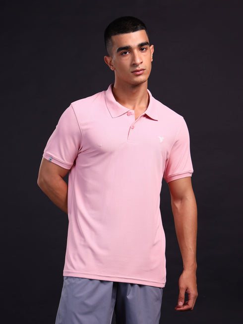 Men Solid Slim Fit Polo T-shirt with MATPIQ