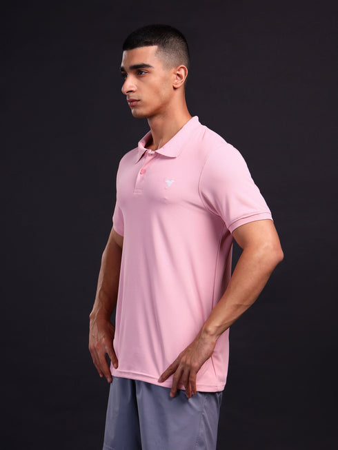 Men Solid Slim Fit Polo T-shirt with MATPIQ