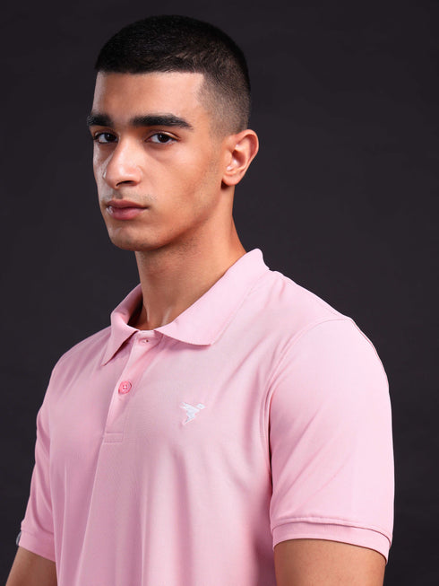 Men Solid Slim Fit Polo T-shirt with MATPIQ