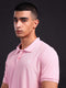 Men Solid Slim Fit Polo T-shirt with MATPIQ