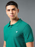Men Solid Slim Fit Polo T-shirt with MATPIQ