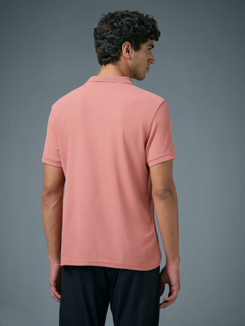 Men Solid Slim Fit Polo T-shirt with MATPIQ