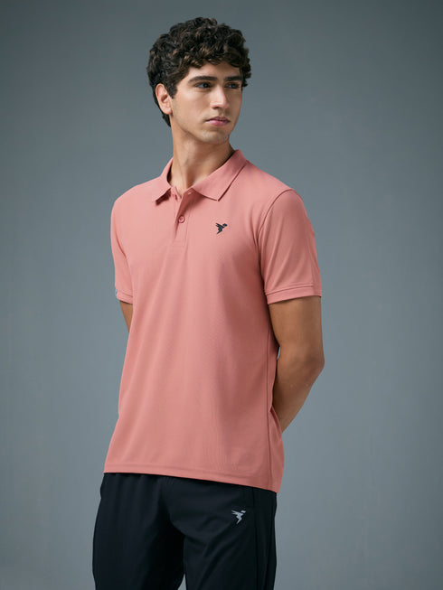 Men Solid Slim Fit Polo T-shirt with MATPIQ