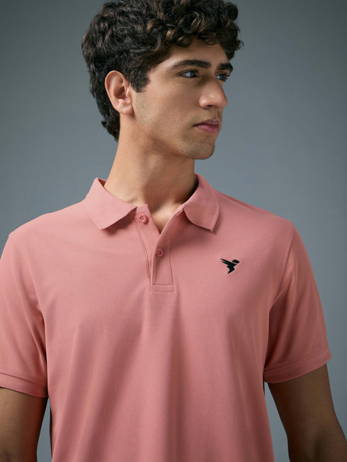Men Solid Slim Fit Polo T-shirt with MATPIQ