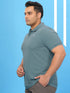 Men Plus Size Solid Polo T-shirt with MATPIQ