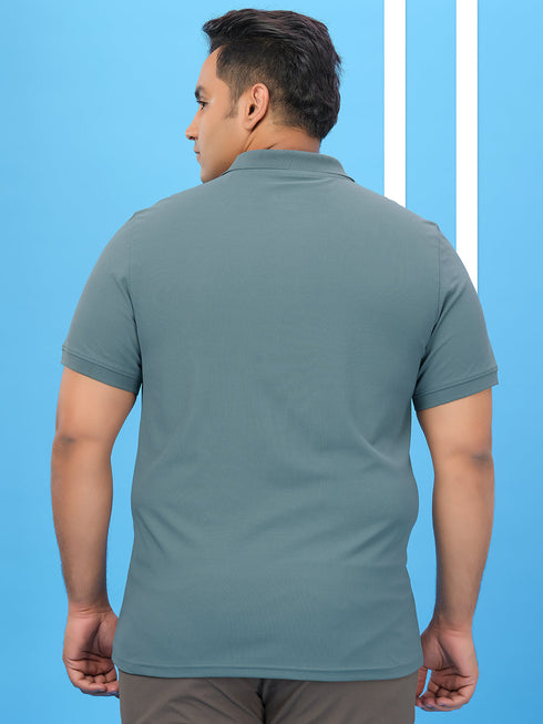 Men Plus Size Solid Polo T-shirt with MATPIQ