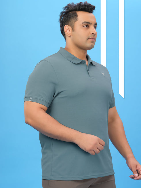 Men Plus Size Solid Polo T-shirt with MATPIQ