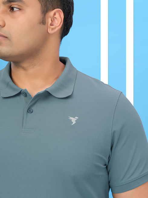Men Plus Size Solid Polo T-shirt with MATPIQ