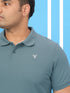 Men Plus Size Solid Polo T-shirt with MATPIQ